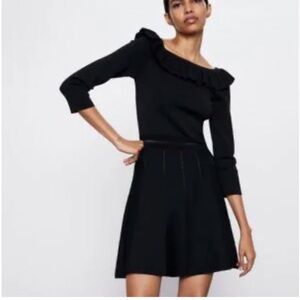 Elegant Black Off-Shoulder Dress ZARA NWT